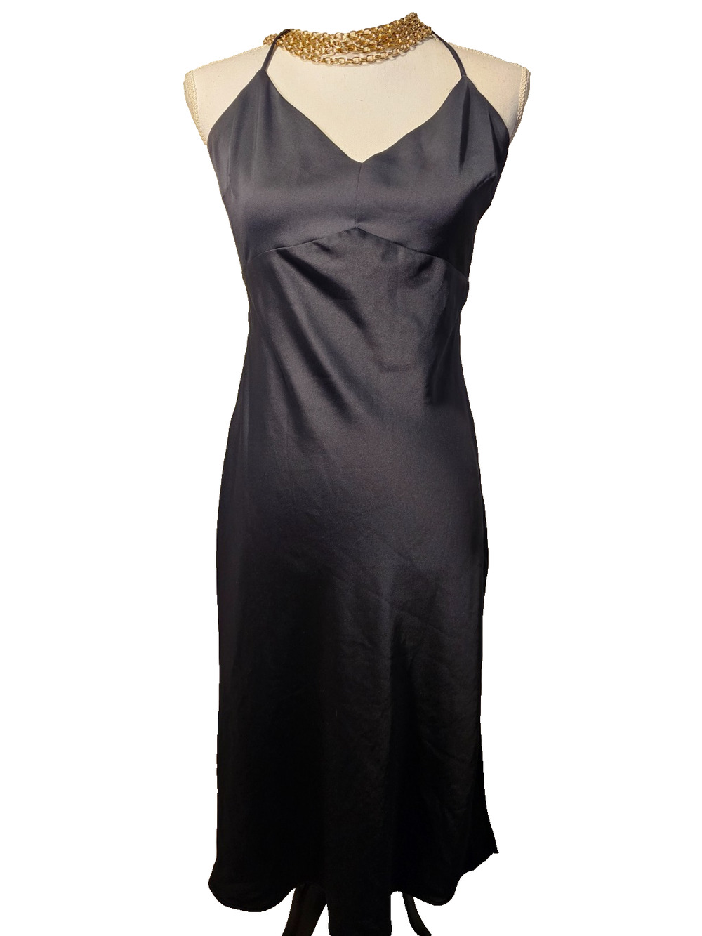 Abercrombie & Fitch Womens Black Full Slip Dress M Adjustable Straps Solid